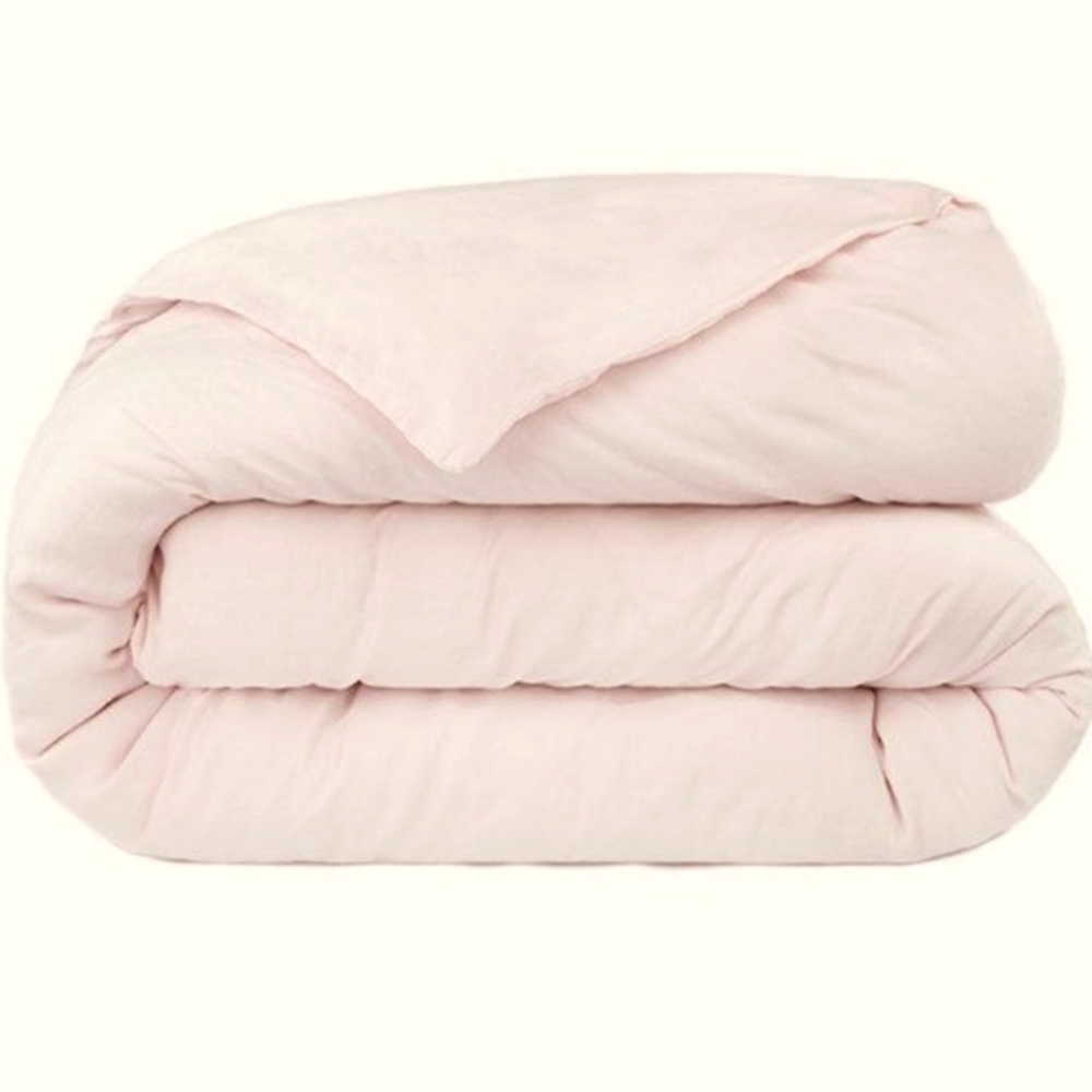 Bokser Home French Linen Duvet Cover in Pink Sand
